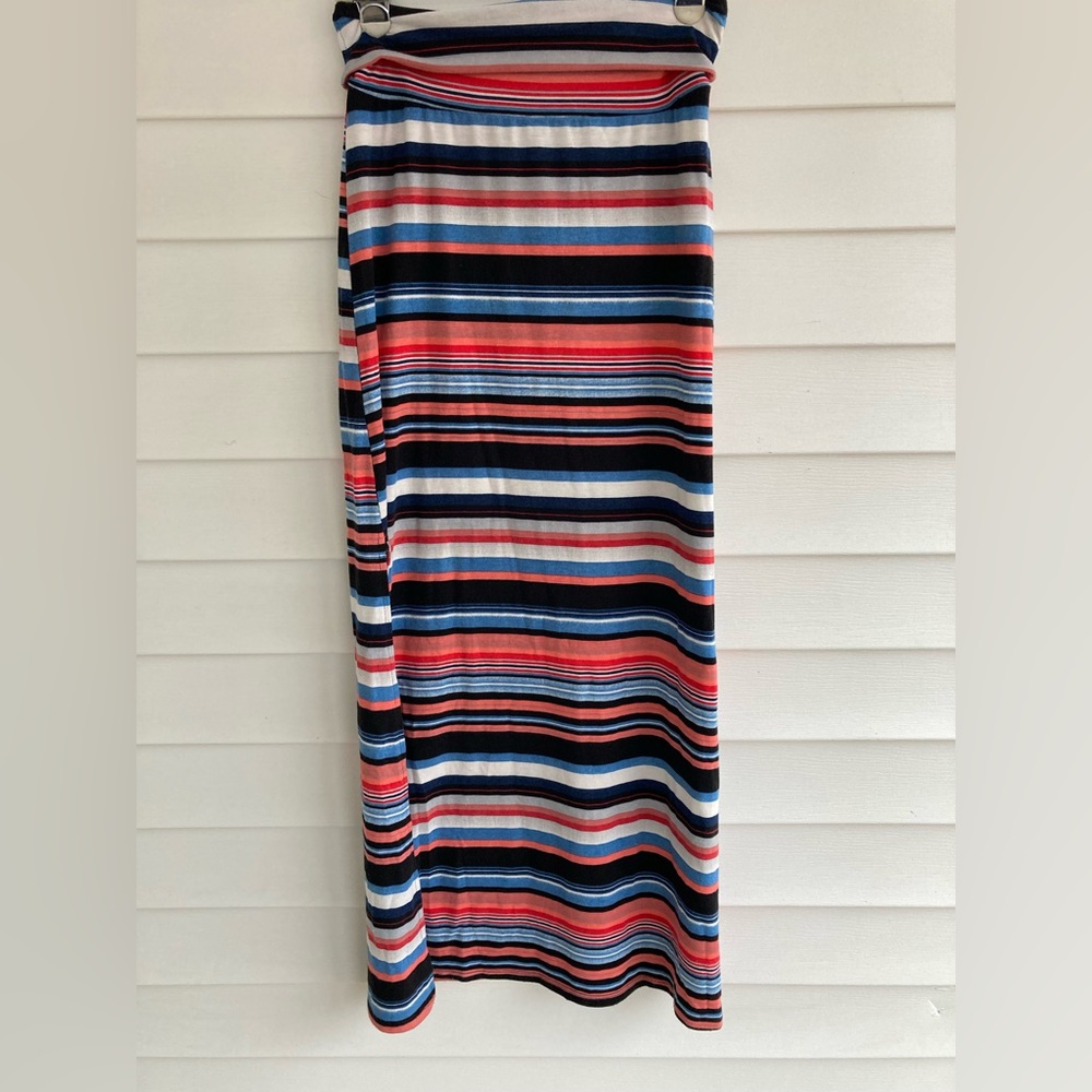 Maxi Stripe Split Full Length Skirt Size Small